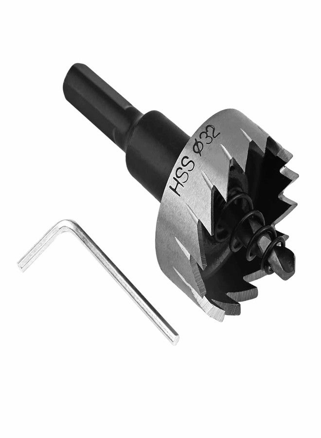 UPTODATETOOLS منشار ثقب من الفولاذ عالي السرعة من UPTODATETOOLS بقطر 32 مم، مثقاب من الفولاذ عالي السرعة بقطر 1.3 بوصة، منشار ثقب للمعادن، مثقاب من الفولاذ عالي السرعة، قاطع مثقاب لقطع الثقوب في الفولاذ المقاوم للصدأ والألومنيوم والخشب - Image 1